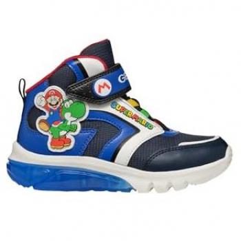 GEOX J CIBERDRON Zapatillas Altas Infantiles Azul Marino/Royal, Talla 25 EU