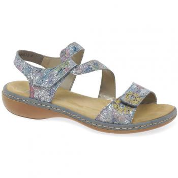 Sandalias Rieker para mujer en color multicolor, modelo esfera, con cierre de riptape, talla 5/38