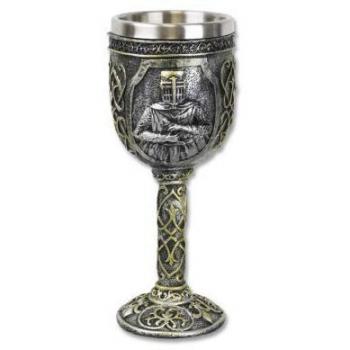 Copa de decoración Tole10 Imperial Templarios, altura de 20 cm, hecha de resina y aluminio