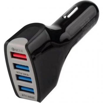 Cargador Rápido USB Multifuncional de Coche QC3.0 con 4 Puertos y Protección Múltiple