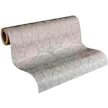 Baroque Textured Non-Woven Wallpaper, Paintable, White Matte Finish, Vintage Floral Design