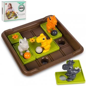 Juego de mesa de habilidad Desafío Dinosaurios para 1 jugador, con 60 desafíos en 5 niveles de dificultad, dimensiones de 18x18x8 cm y color multicolor
