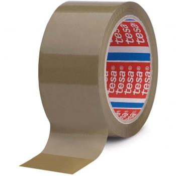 Tesa tesapack - Cinta de embalaje de polipropileno de color marron 66 m x 55 mm, 6 unidades