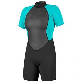 Traje de neopreno O'Neill Reactor II 2mm Back Zip Spring para mujer, manga corta, color gris azul
