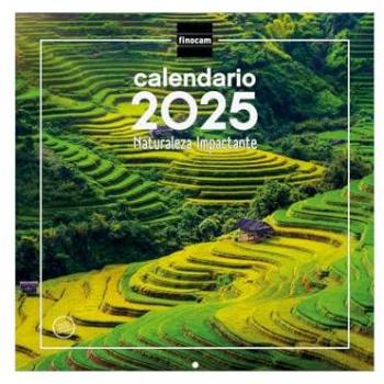 Calendario de Pared Finocam 2025 con Espacio para Anotaciones y Imágenes de Naturaleza, Tamaño 30x30 cm