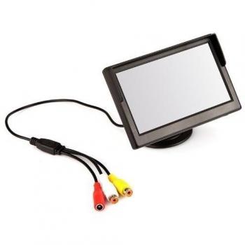 KKmoon 5 Pulgadas Monitor Digital Color TFT LCD Marcha Atrás Visión Trasera DC 12V con Soporte para Cámara DVD VCR Coche