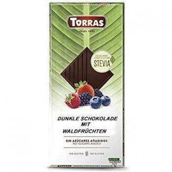 Chocolate Negro Con Frutas de Bosque Sin Azúcares/STEVIA. / 125 Grs