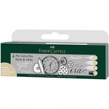 Estuche Faber PITT 4 trazos blanco-negro