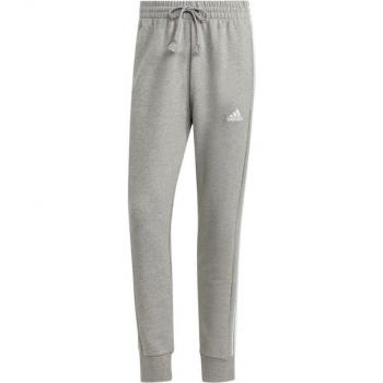 Pantalón adidas 3S French Terry Tapered Cuff para hombre - Gris Claro/Blanco