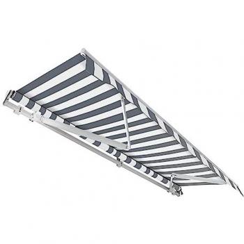 Toldo Articulado Toboli 3x2,5m Antracita/Blanco con Protección UV y Montaje a Pared