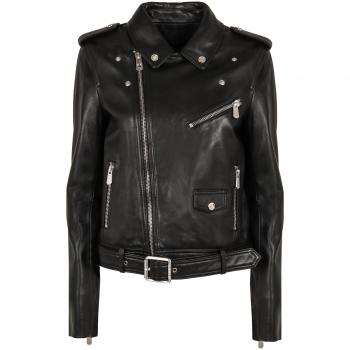 Pinko Women's Costa Rica Leather Jacket in Black | Size 40 | 103897A21L Color Z99