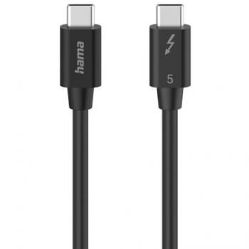 Cable USB-C Thunderbolt 5 Hama 1m, 80 Gbit/s, 240W, Negro