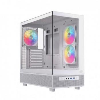 Caja PC Einarex S500 RGB Semitorre ATX con Vidrio Templado y Soporte para 9 Ventiladores