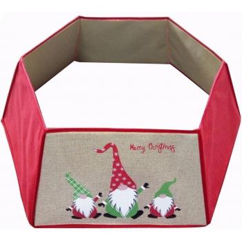 Falda para Base de Árbol de Navidad en Tela de Yute y Fieltro