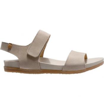 Sandalias planas de mujer de piel color marrón - El Naturalista N5650 Zumaia gris