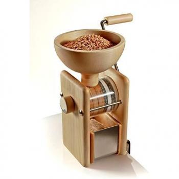 Molino manual Komo - Molino de cereales, hecho de madera de haya, con mecanismo de molienda ajustable, capacidad para moler diferentes tipos de granos, diseño compacto y elegante, fácil de usar y limpiar