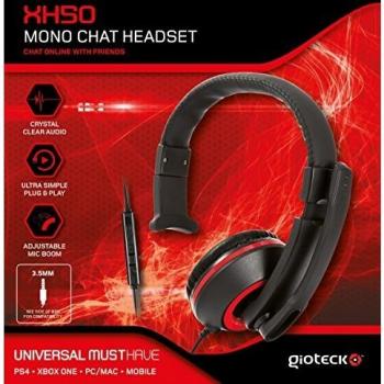 Gioteck - XH-50 Mono Chat Headset, Color Rojo