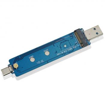 ADWITS USB 3.1 Gen 2 Tipo A y C Combo a M.2 2230/2242/2260/2280 Adaptador SSD NVMe PCIe de Alto Rendimiento, con Controlador de Puente JMS583 Compatible 960 970 EVO Pro Unidad de Estado sólido