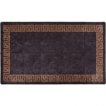 Alfombra lavable negra y dorada antideslizante 190x300 cm