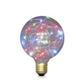 Bombilla LED Starlight Globo G95 2W E27 RGB Multicolor - Decorativa con Forma de Diamante