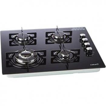 Placa de Gas CATA CI631BK con 4 Fuegos en Cristal Negro
