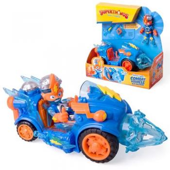 Superthings Kazoom Power Combat Vehicle con figura exclusiva de Kid Kazoom articulada, incluye espada y escudo - Magicbox
