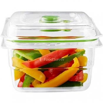 FoodSaver FFC005X Recipiente para envasar al vacío, 1,1 L, 1.2 litros, 0 Decibelios, Plástico, Transparente y verde