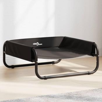 Cama elevada para perros tela oxford y acero gris antracita, dimensiones 57 x 57 x 24 cm, 85 x 85 x 33 cm, 70 x 70 x 28.5 cm