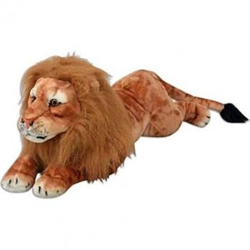 vidaXL León de Peluche Gigante Marrón XXL Animal de Peluche Juguete Decoración