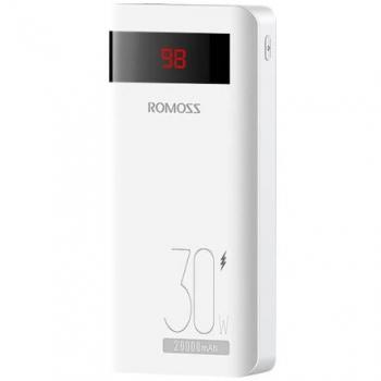 Powerbank Romoss Sense6PS Pro 20000mAh, 30W - USB-C y 2x USB-A - Blanco