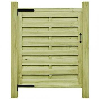 vidaXL Madera de Pino Puerta de Jardín Cercado Entrada Verja Impregnada Patio Cobertizo de Almacenamiento Herramientas Guardar Leña 100x150 cm