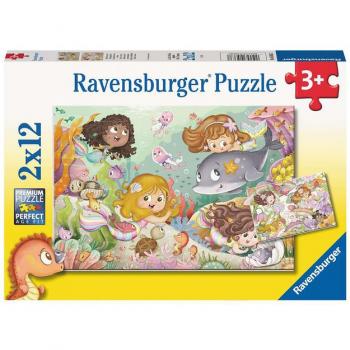 Ravensburger - Puzzle de Hadas y Sirenas 2x12 piezas