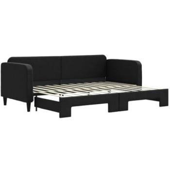 Sofá cama nido tela negro 80x200 cm vidaXL