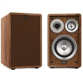 Wiibo Vintage 6 Nogal Altavoces Estantería 3 Vías 100W Pareja