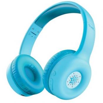 Auriculares Inalámbricos para Niños Trust Nouna con Micrófono, Límite de Volumen (85dB), Plegables, Batería de 15h, Azul