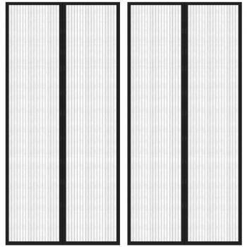 Magnetic Insect Door Curtains (2 pcs) Black 220x110 cm