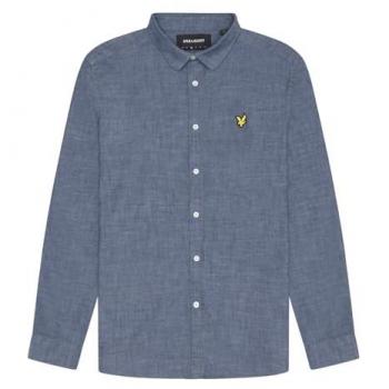 Lyle & Scott Men's Blue Chambray Shirt - Medium Size