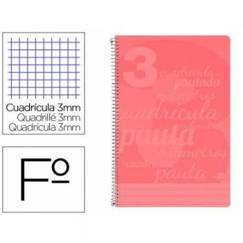 Cuaderno Espiral Liderpapel Folio Tapa Plástico 80 Hojas Pautado con Margen Rojo