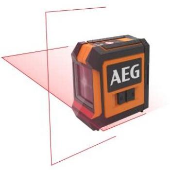 Nivel Láser de 2 Líneas Rojo AEG - Preciso y Fácil de Usar, con bloqueo de péndulo, alcance de 15m, pilas AA incluidas, cinta velcro, base magnética y bolsa de
