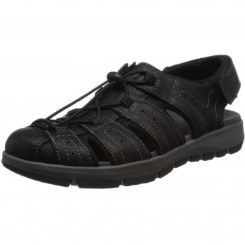Clarks Brixby Cove, Sandalia con Pulsera Hombre, Negro