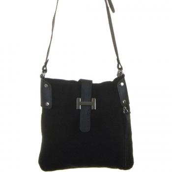 Bolso bandolera de piel auténtica Gamuza Dollaro Made in Italy Vera Pelle Italiana