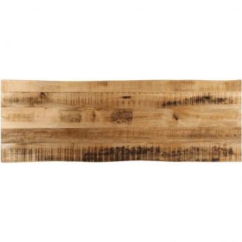Tablero de mesa borde natural madera maciza mango 110x40x2,5 cm Marrón