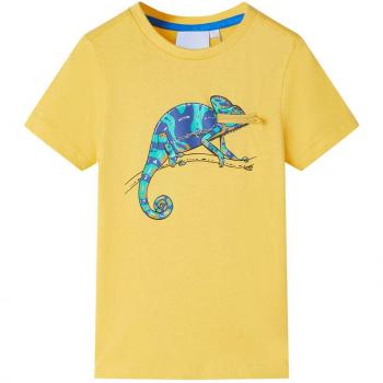 Camiseta infantil de manga corta ocre claro 140