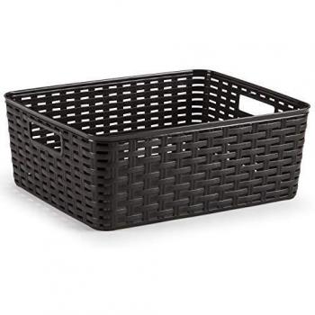 Metaltex - Cesta de Ordenación Acabado Rattan 12 L