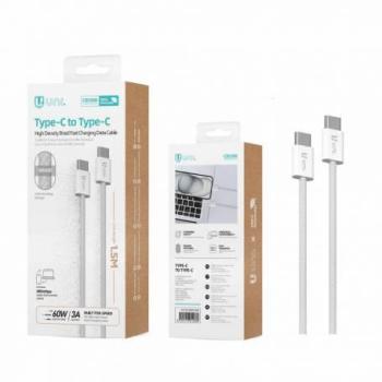 Cable USB Tipo C a Tipo C 60W 3A 1.5m