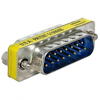 Adaptador Sub-D 15 pines macho a macho - Gender Changer Plata