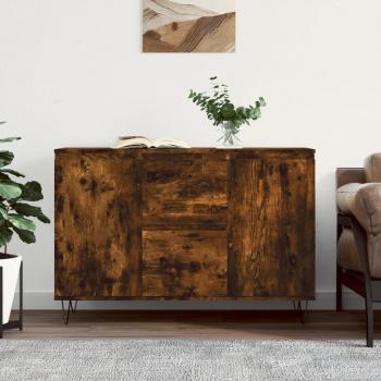Aparador de madera de ingeniería 104x35x70 cm en color marrón, mueble de almacenaje para salón, buffet y armario auxiliar