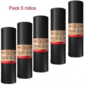 Cassiari Bolsa Basura Sostenible Galga 220 85x105 cm Negra Rollo 20 Unidades