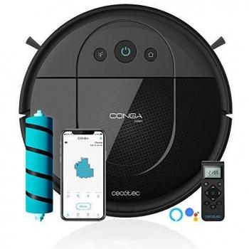 Cecotec Robot Aspirador y Fregasuelos Conga 1890. iTech SmartGyro Eye, Friega, Aspira y Barre a la vez, Cepillo Jalisco, Sensor óptico, 2700Pa, App con Mapa, Cepillo Mascotas, Alexa & Google Assistant