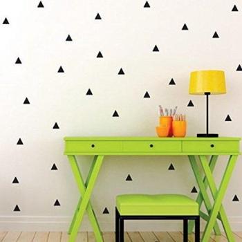 asbent (TM) 1 Set moderno de triángulo vinilo pared arte calcomanías para niños habitaciones sala de guardería decoración pegatinas de pared decoración del hogar, negro, 5cmx40pcs